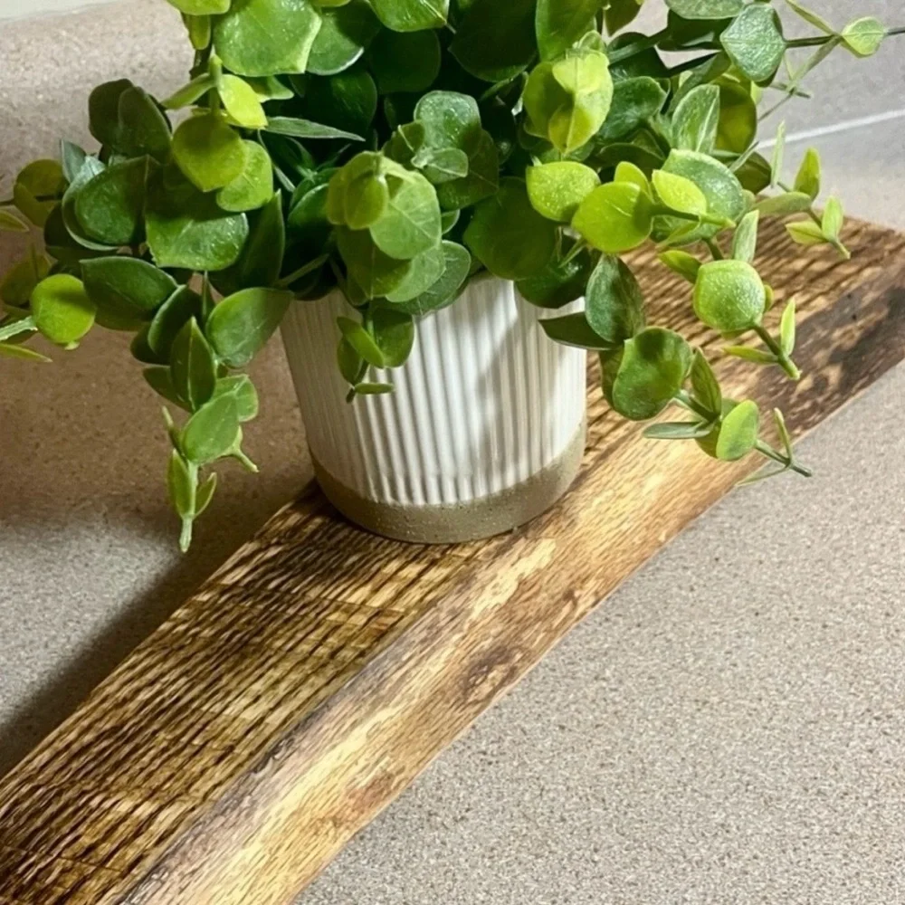 Rustic Wooden Tray Live Edge Handmade Server Trivet Table Riser Plant Stand - Picture 3 of 9